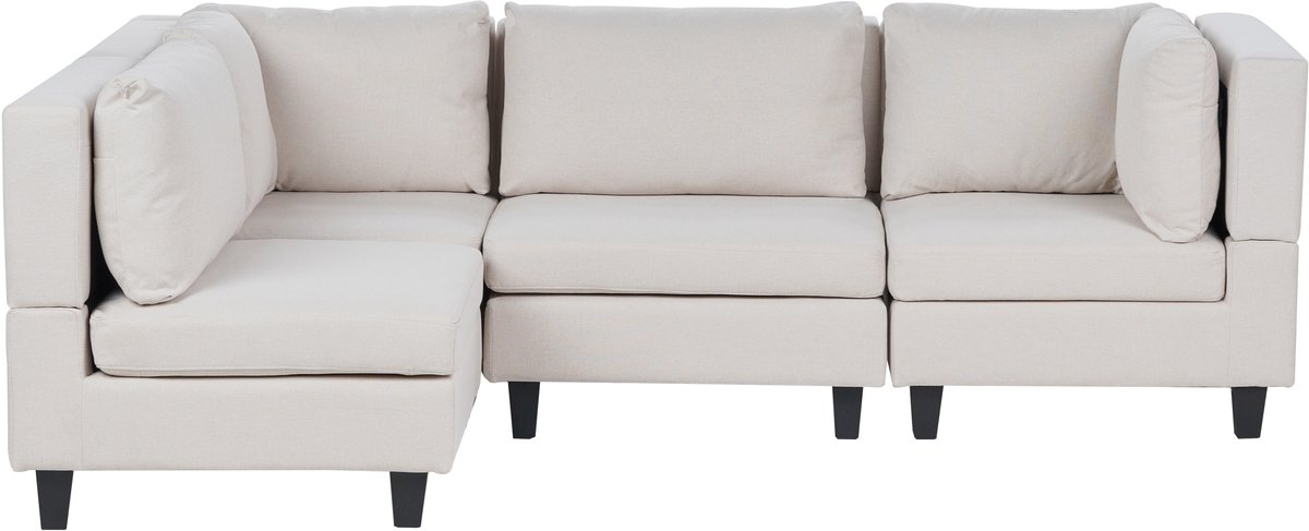 UNSTAD - 4-zitsbank modulair - Lichtbeige - Rechtszijdig - Polyester