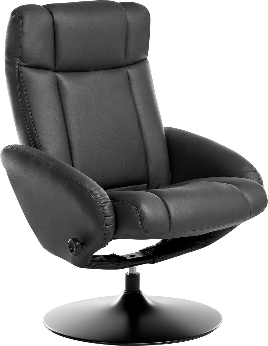 Afbeelding 2 van BELIANI APATE Relaxfauteuil met Voetenbank Zwart Vegan Leer