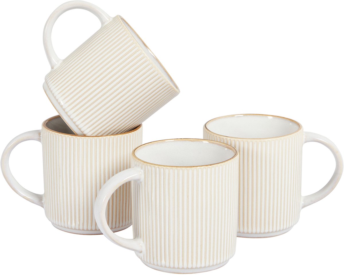 BELIANI MUGWORT - Mokken set van 4 - Lichtbeige - Steengoed