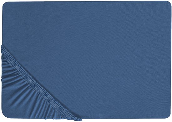 JANBU - Laken - Bleu foncé - 90 x 200 cm - Katoen