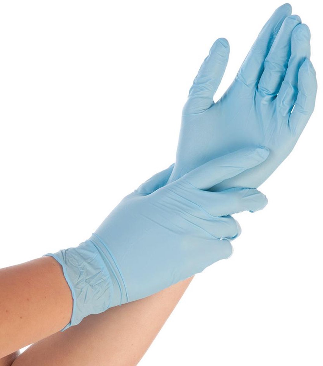 HYGOSTAR nitril handschoenen CONTROL, maat M, blauw, gepoederd