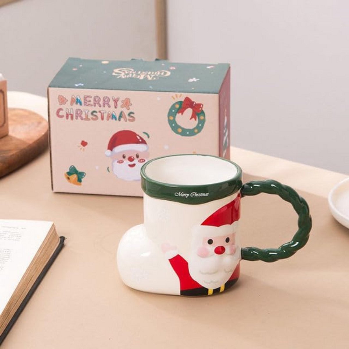 Kerst Mok Met Sneeuwman Design - Leuke Keramische Cup - Vrolijke Kerstsokken Stijl - Kerst Cadeau Voor Meisjes En Koppels