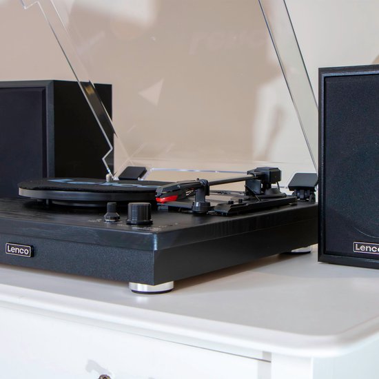 Lenco Platenspeler met Bluetooth - 2 externe Speakers - LS-100BK - Zwart — afbeelding 5