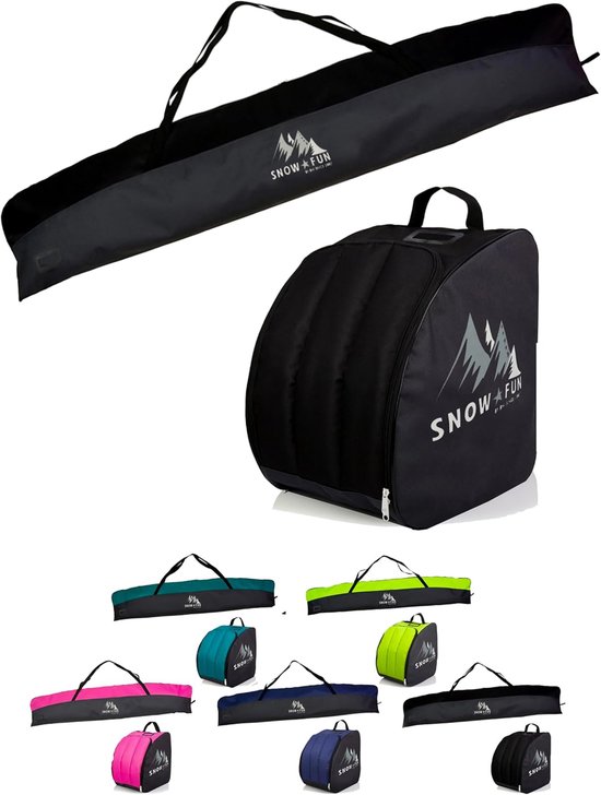 Compleet kinderski-set met tas, helm en accessoires