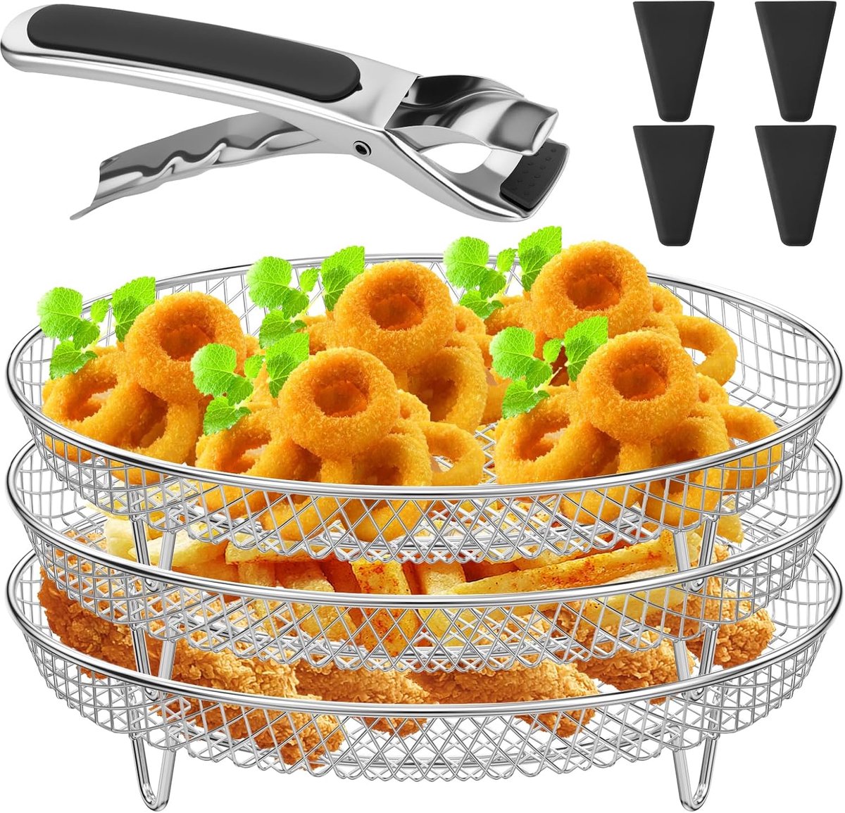 Rond Air Fryer Rek voor Multi-level Bakken en Gedehydrateerd Voedsel Accessoire