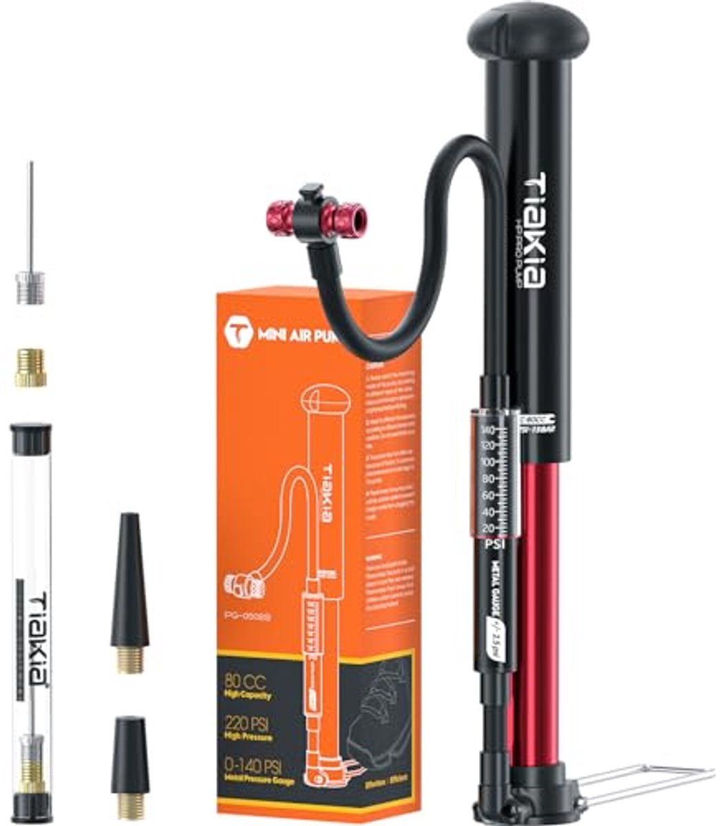 Mini fietspomp met manometer voor fietsen