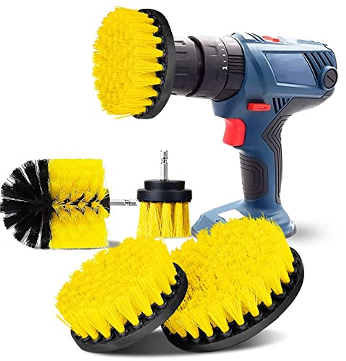 Boorborstelset voor effektiv reinigen van tapijt, badkamer, en tegels - 4-pack