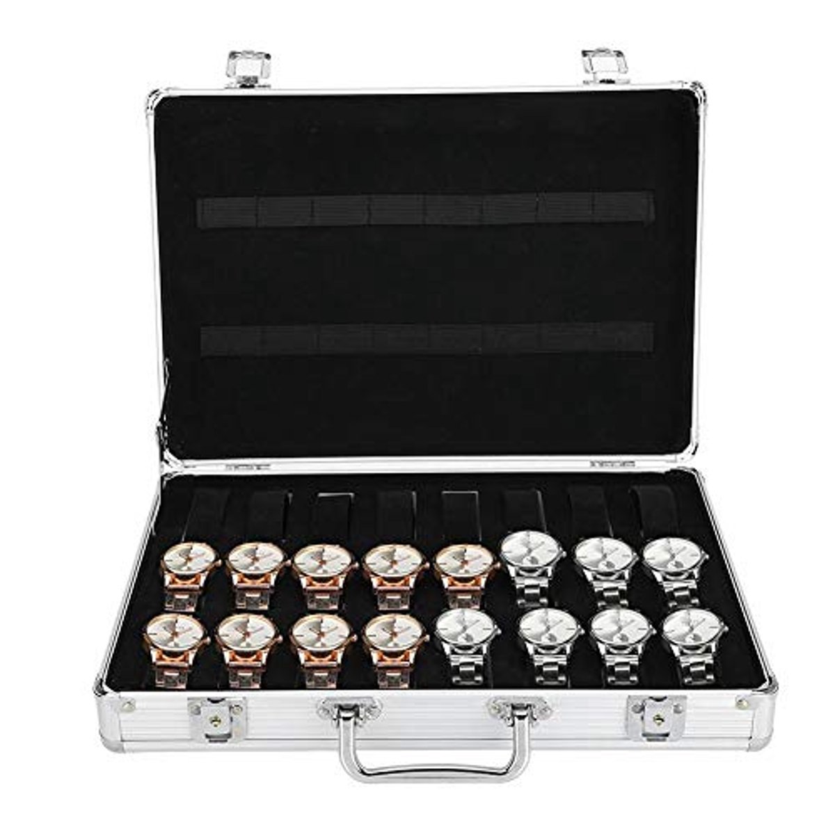 Reis Horloge-opbergdoos met 32 Rasters - Aluminium Koffer, Horloge Display en Organizer