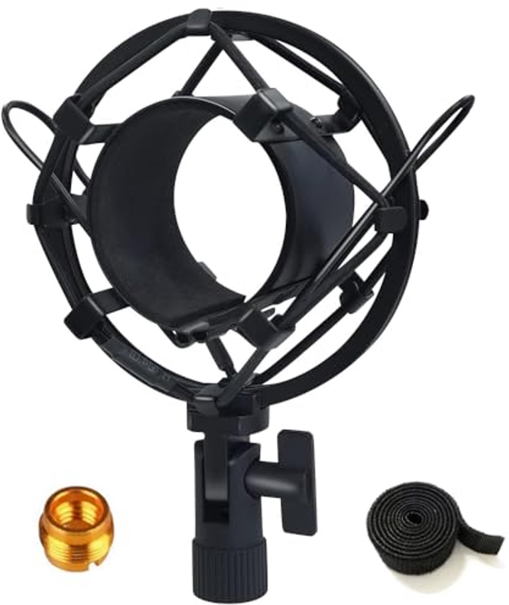 Microfoon Schokmount met Dubbele Popfilter en Schroefadapter voor 47-53mm Microfoons