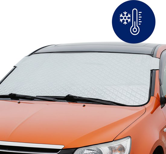 Pare-soleil Avant Voiture R2B – 100 x 145 cm – Protection 4 Couches – Convient également comme couverture antigel – Protection pare-brise – Accessoire Auto