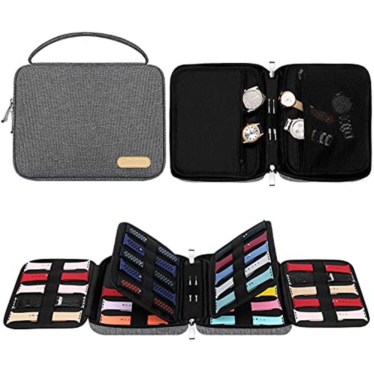 Organizer voor Horlogebandjes - Opbergtas voor 40 Nylon Horlogebanden in Grijs