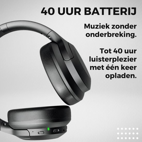 Noise Buddies Impulsive - Draadloze Koptelefoon met Noise Cancelling en 40 uur Batterij