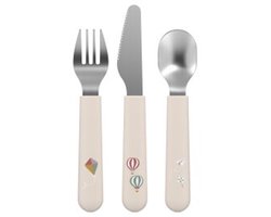 Mepal Mio Kinderbestek - 3-delig. vork. mes en lepel - Roestvrij staal - Kinderservies - Sunshine & Rainbow