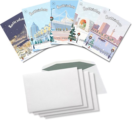 30 religieuze kerstkaarten met 15 verschillende aquarelontwerpen en 30