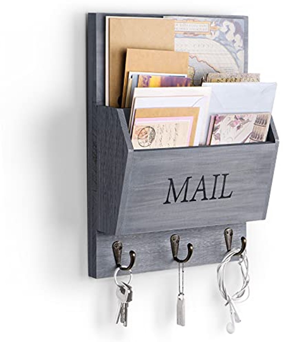 Decoratieve Mail Organizer met Sleutelhouder voor Muur