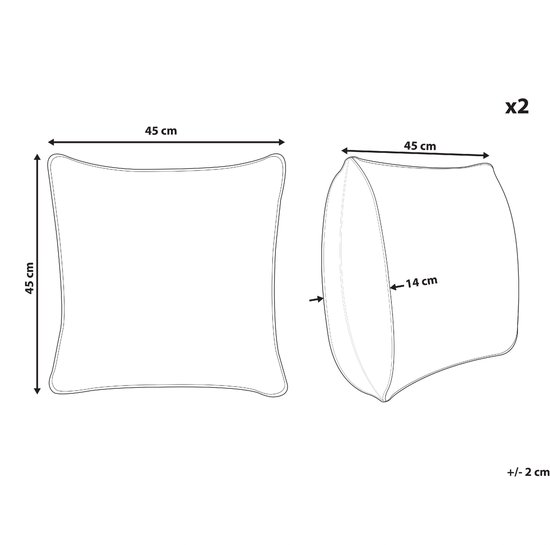 Beliani PILEA - Lot de 2 Sierkussen - Vert - Plastique