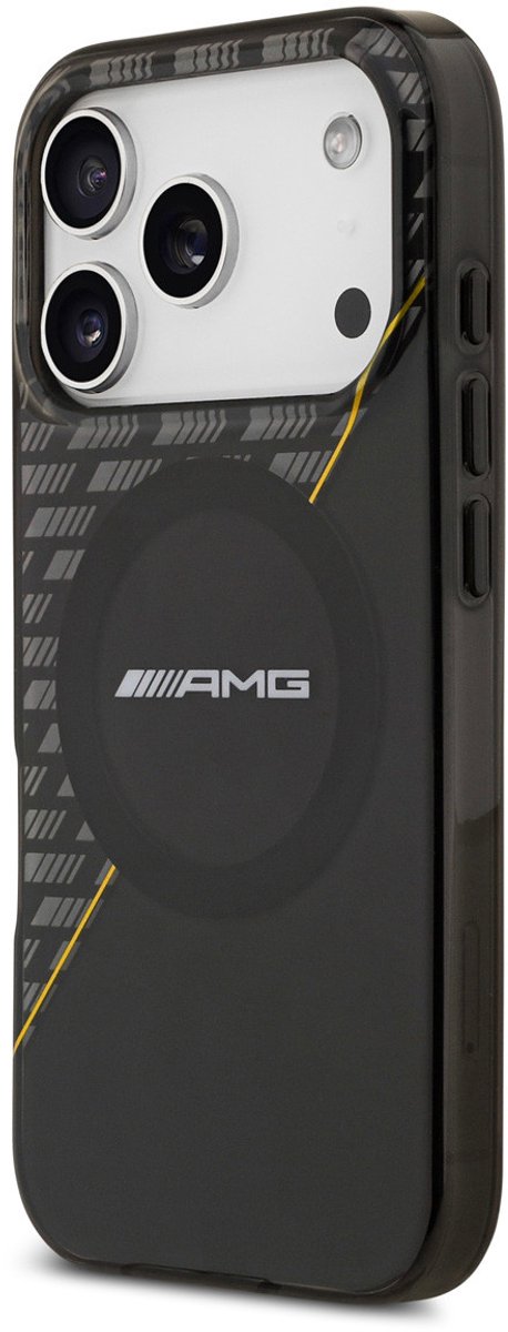 AMG Back Cover - iPhone 17 Pro - Zwart - Magsafe - Double Layer - Gele Lijn