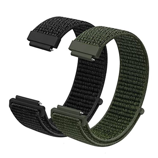 Bracelets de montres en nylon à dégagement rapide - Bracelets de rechange pour hommes et femmes - Set de 2, 16 mm/18 mm/20 mm