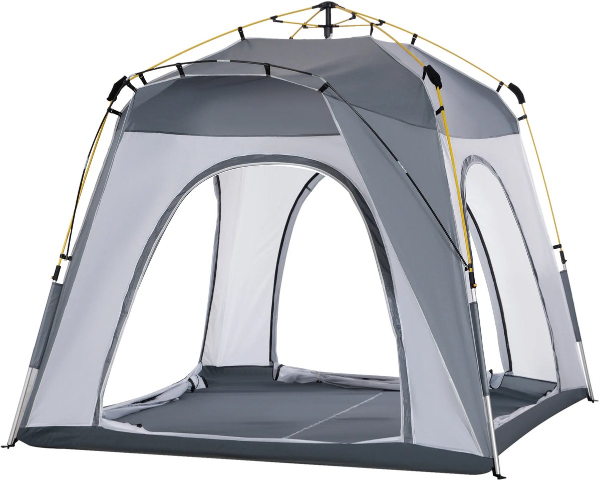 TRUUSK 4-Persoons Pop-up Koepeltent - Licht, Stabiel en Waterdicht - UV 50+ Bescherming - Met Haken, Deur en Raam - Inclusief