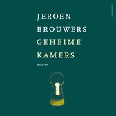 Boekomslag van 'Geheime kamers' door Jeroen Brouwers, met een sleutelgat in een groene achtergrond.