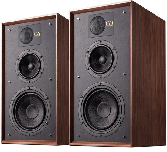Wharfedale Linton Boekenplank Speakers - Hifi Stereo Set - Luidspreker Boxen - 3-weg Luidspreker - Passieve Speaker - Walnoot