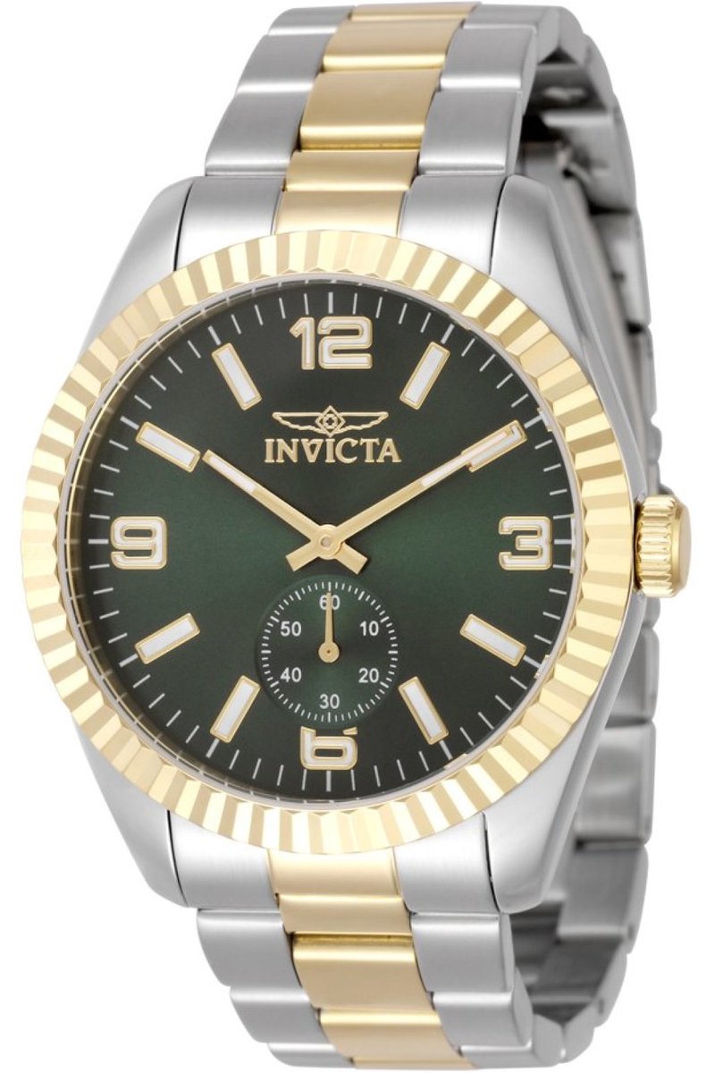 Invicta Specialty 49386 Heren Horloge - Waterdicht - Analoog - Quartz Uurwerk - Roestvrij Staal met groene Wijzerplaat - 43mm