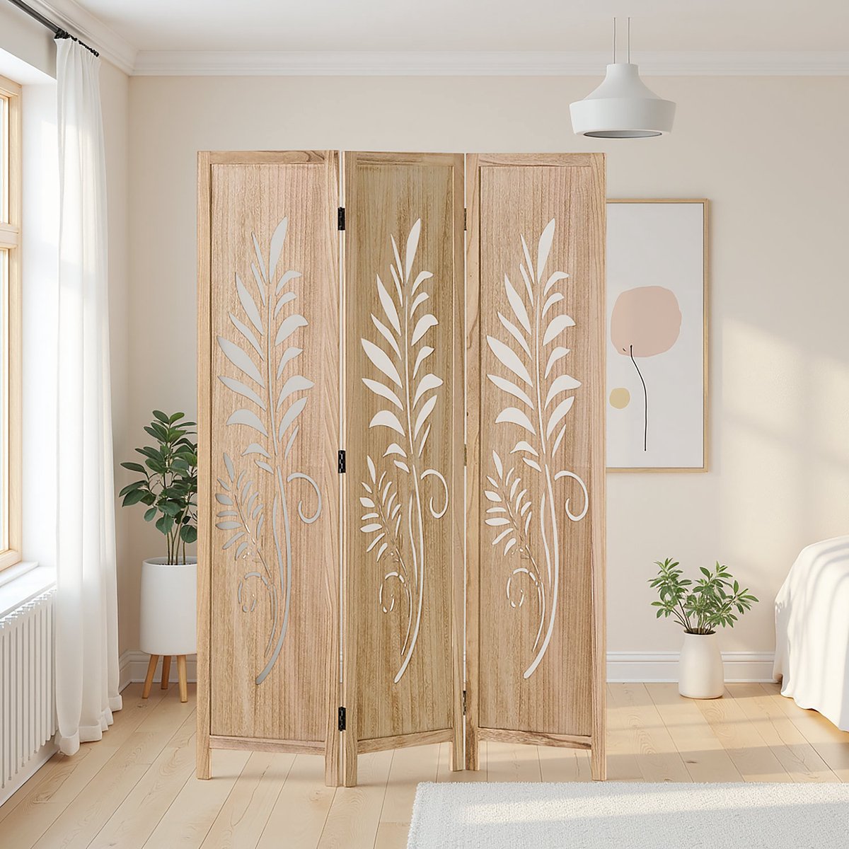 Homestyle4u Kamerscherm - 120x170 cm - Privacy­scherm - natuurlijk design Natuurlijke Kleuren