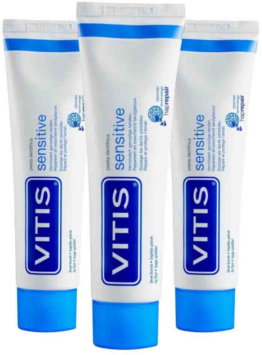 3x Vitis Sensitive Tandpasta 75 ml