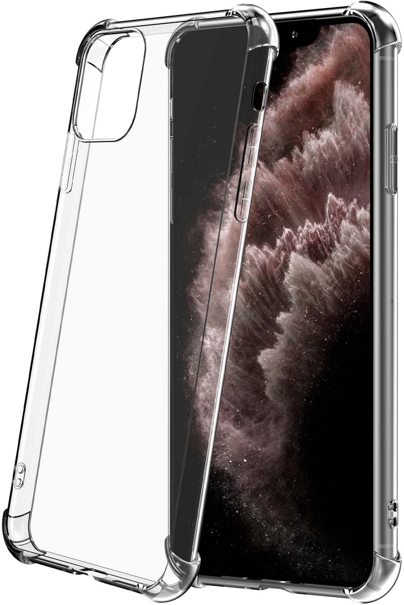 Geschikt voor iPhone 11 Pro Telefoonhoesje Schokbestendig Transparant met Stootrand - Siliconen TPU ShockProof Back Cover Case Doorzichtig - ProtX