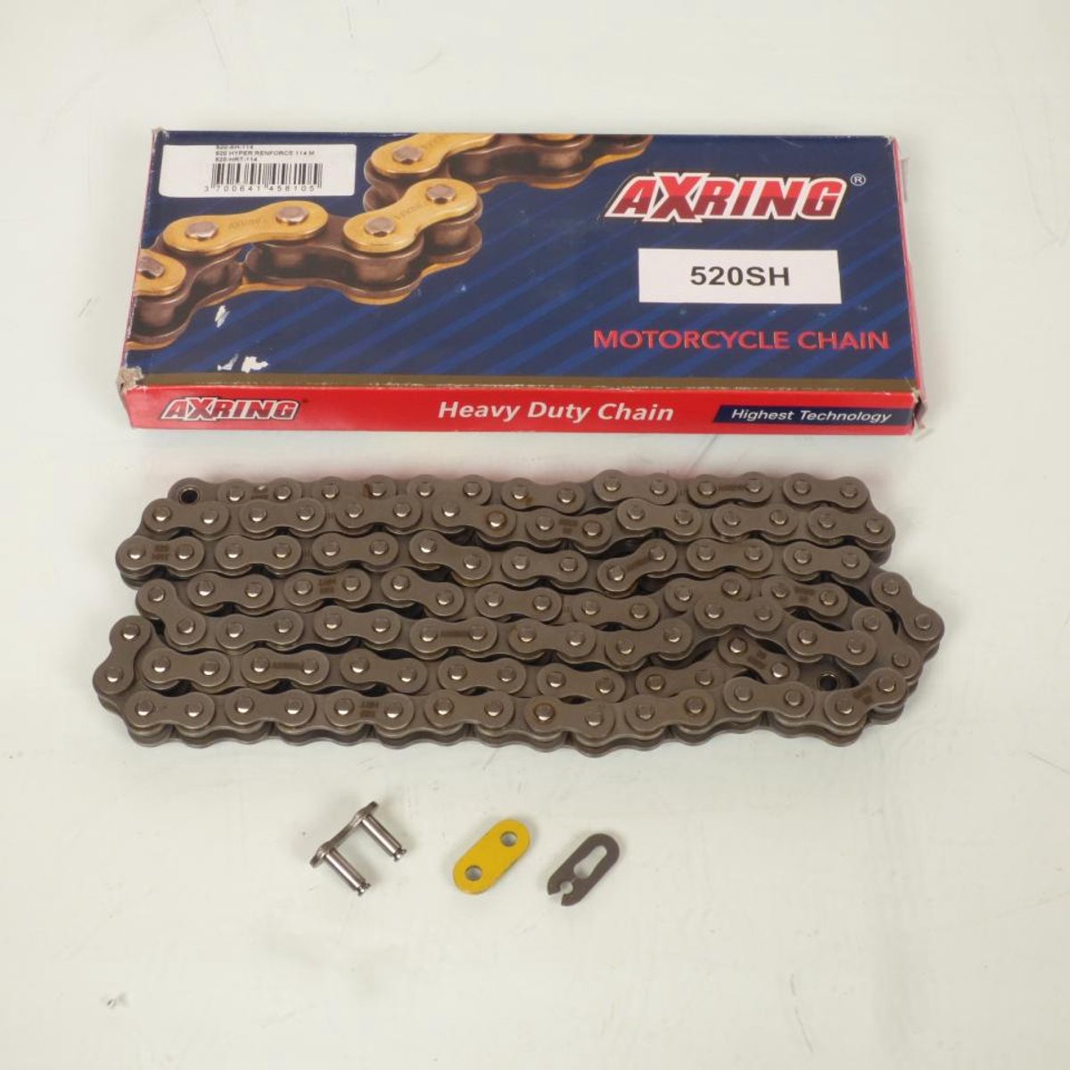 Chaîne de transmission Axring pour Moto Aprilia 125 RX E 1993 à 1999 520SH 114L Pas 520 114 maillons Neuf