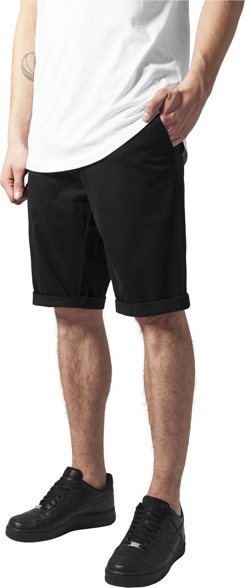 Urban Classics Stretch Turnup Chino Korte broek Taille 38 inch Zwart