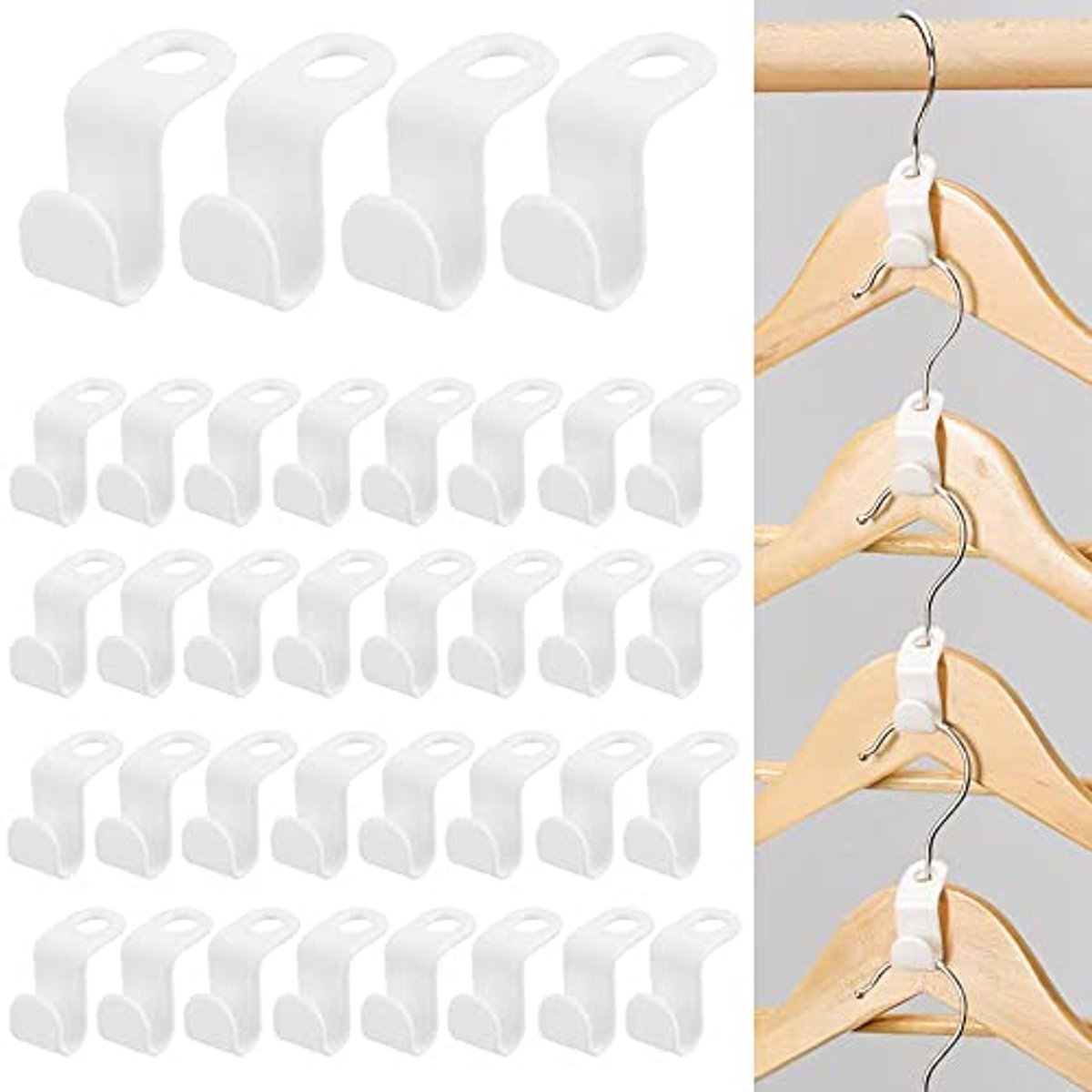 Kleerhanger Connector Haken voor Ruimtebesparende Kledingorganisatie 50 STKS