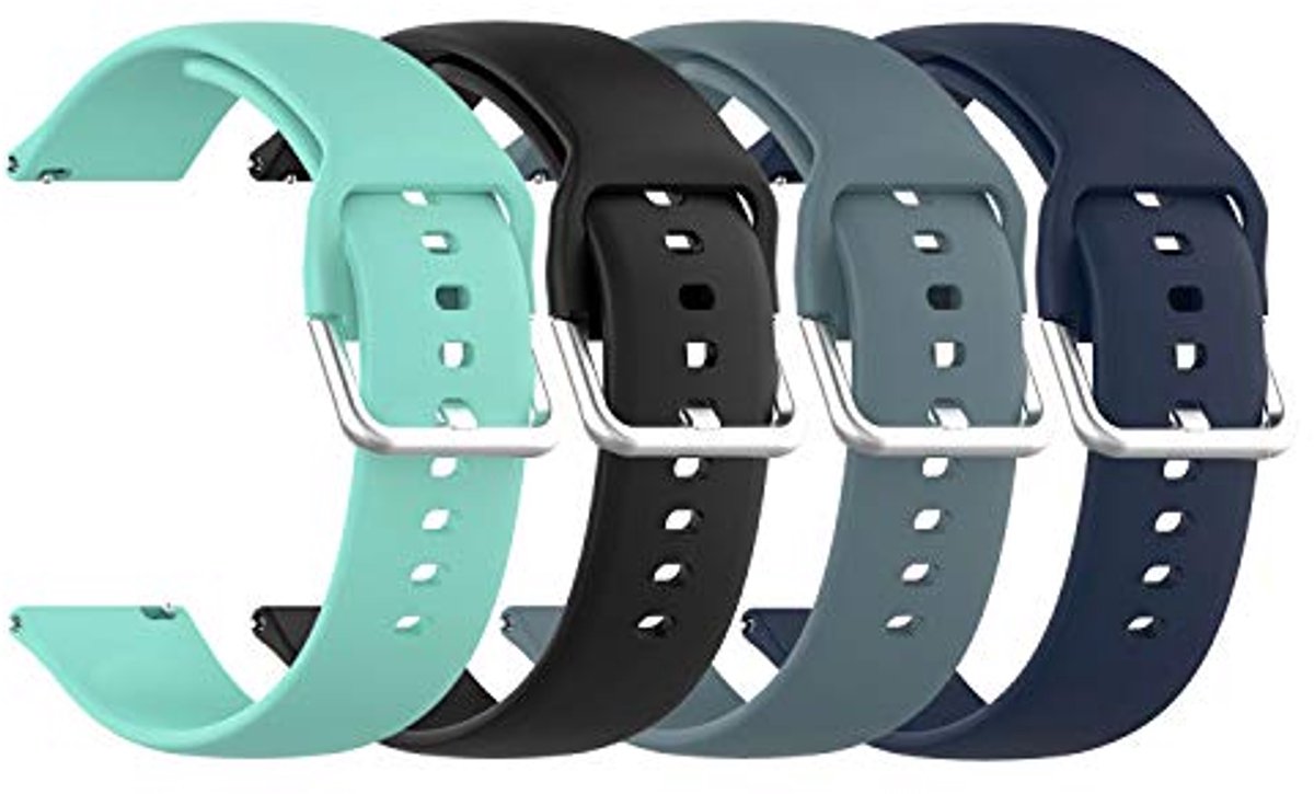 Vervangende Silikonbandjes voor Smartwatches - 4-Pack 22mm
