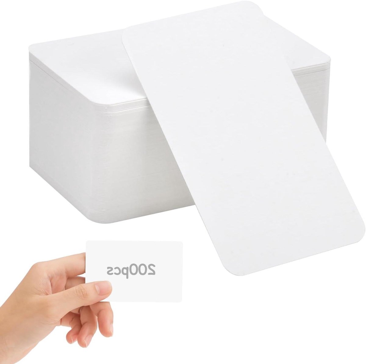 Jhubers Goods - Blanco papieren kaarten 200 stuks wit kraftpapier 9 x 5,5 cm - indexkaarten, speelkaarten, visitekaartjes.