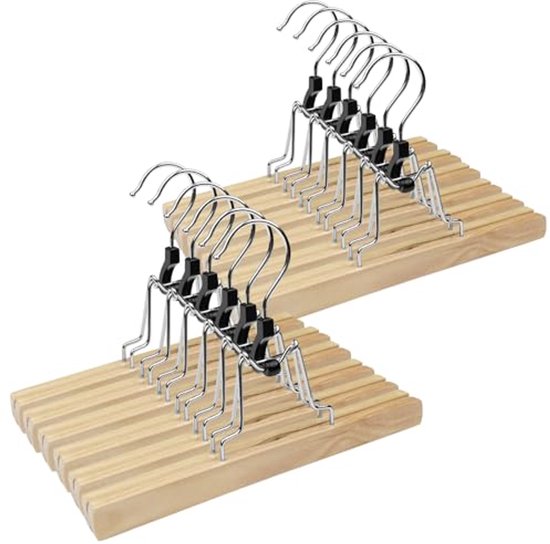 40x kinderkledinghanger hout, set, broekhanger, jongens en meisjes, broeklat & inkepingen, kleerhanger kinderen,zwart