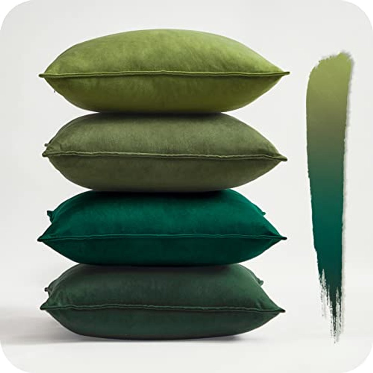 Groene fluwelen kussenhoezen set van 4 - 30 x 30 cm voor tuinstoelen en woonkamer