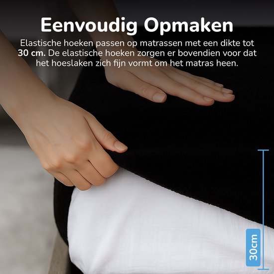 Drap-housse polaire Decoware® Teddy - 180x200 cm - noir