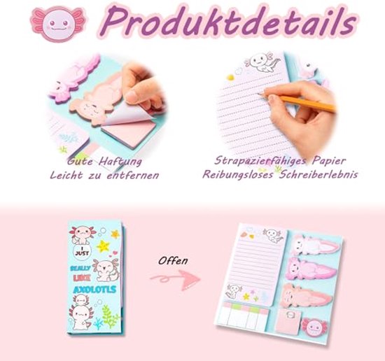 Kireida Katten Sticky Notes Set – 210 Vellen – 9 Stijlen – Waterdichte Hoes – Zelfklevend En Verwijderbaar – Voor School, Kantoor Of Thuis – Schattig Cadeau Voor Kattenliefhebbers