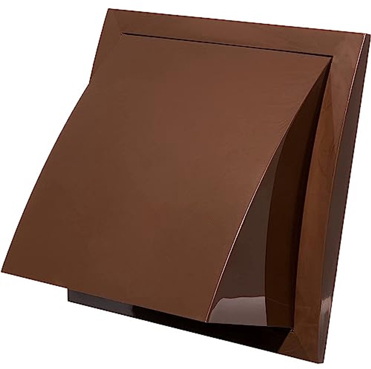 Bruin kunststof ventilatierooster Ø 125 mm met weerbescherming en terugslagklep
