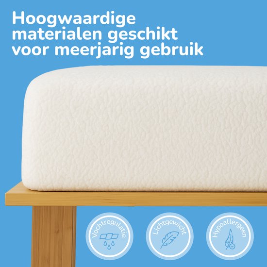 Hoeslaken Decoware® Teddy Fleece - Wit - 180 x 200 cm - Extra chaud et doux - Pour Matelas jusqu'à 30 cm d'épaisseur