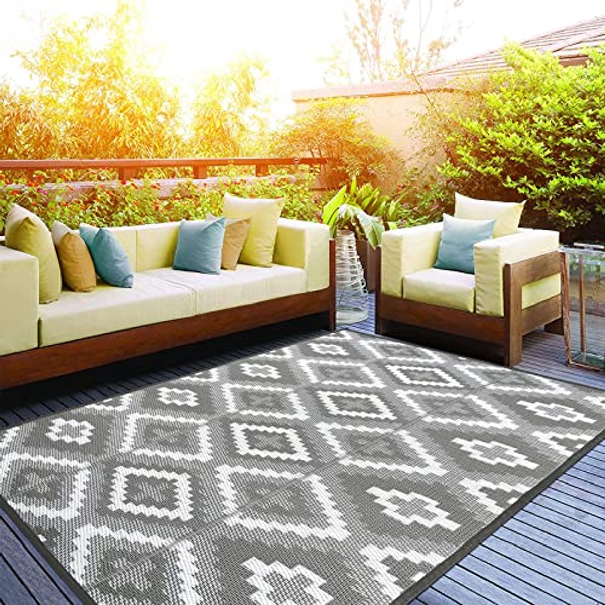 Groot Buitentapijt 120 x 180 cm - Robuust en Waterdicht - Omkeerbare UV-bestendige Campingmat