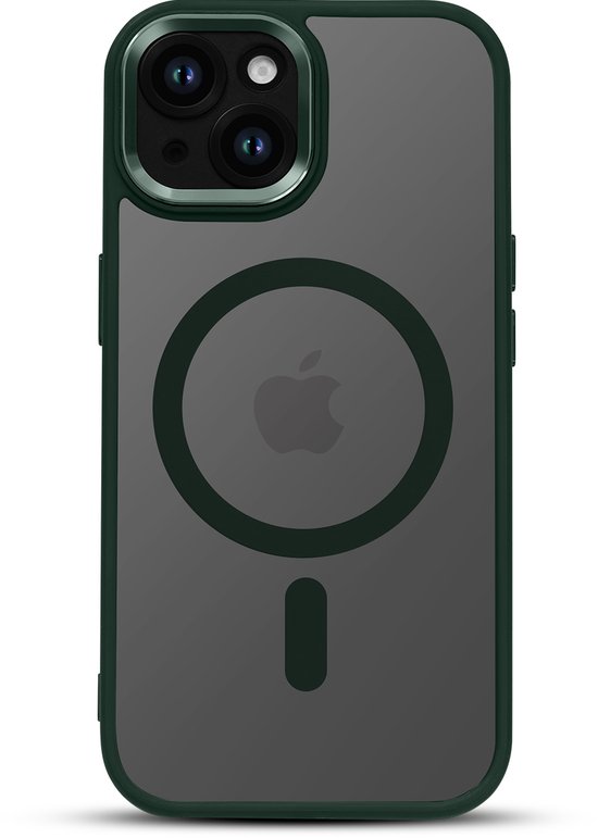 Hoesje Geschikt voor Apple iPhone 13 - Groene Color Frame - Casemania Shock Proof Back Cover met Gekleurde Bumper - Geschikt voor MagSafe - Flexibel en Shockproof Hoes met Volledige Camera Bescherming - Val/Stoot-Proof Telefoonhoesje