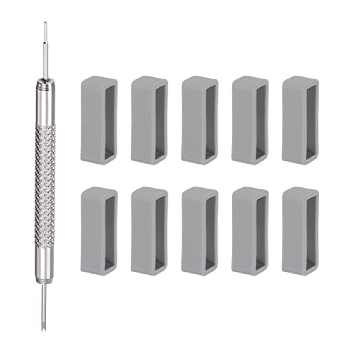 Horlogebandjes 24 mm - 10 Stuks Rubberen Horlogehouder met Veer en Ringhouder - Horloge Reparatie Gereedschap