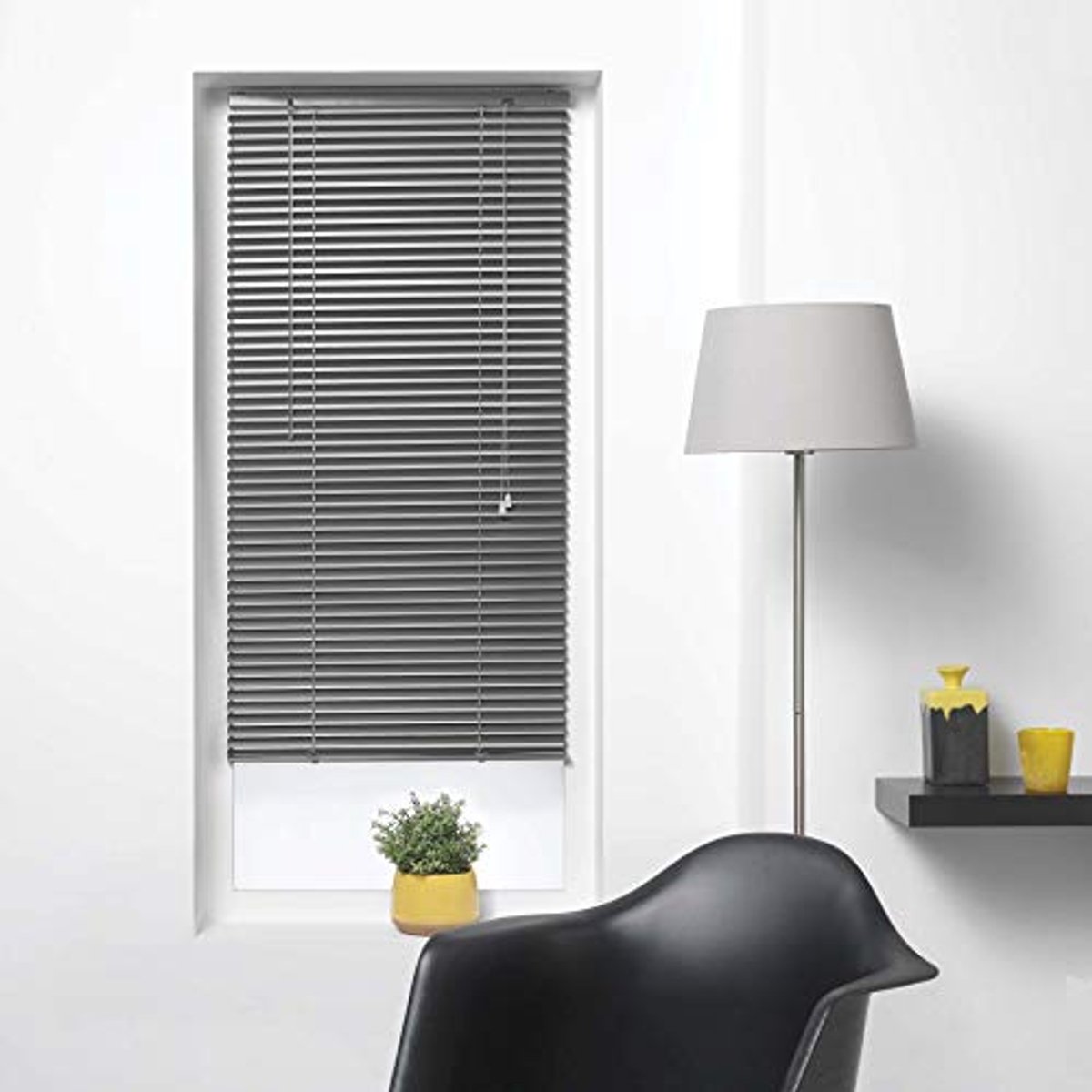 Jaloezieën 60 x 130 cm van aluminium in antraciet voor binnen