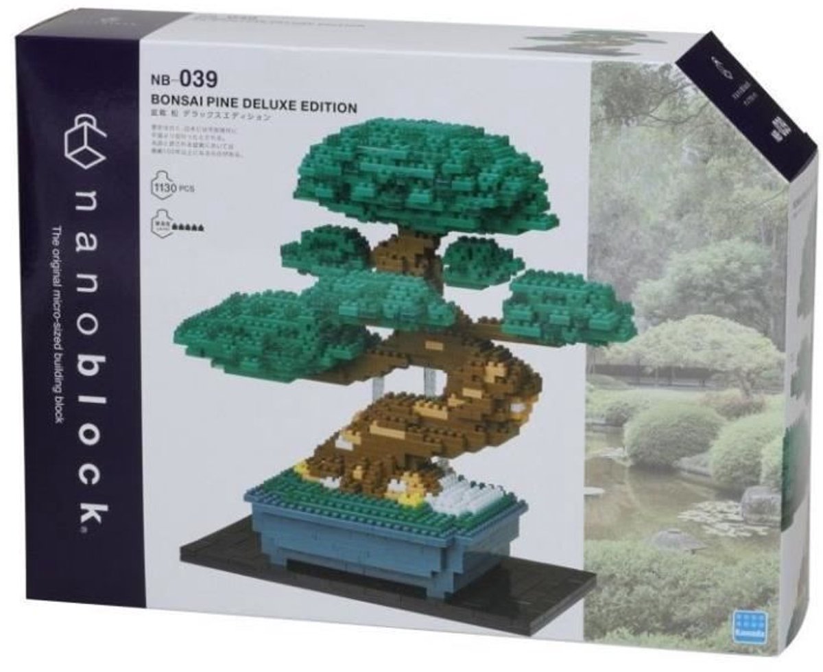 Bandai - Nanoblock - Bonsai Deluxe - Baksteen figuur - 1130 Brick Bonsai bouwset - Pixel Flower Bonsai figuur bouwpakket - Mini Brick Plant - NBC039