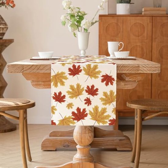 Tafelloper - Gobelinstof - Herfst - Pompoenen - 33x180 cm - met kwast
