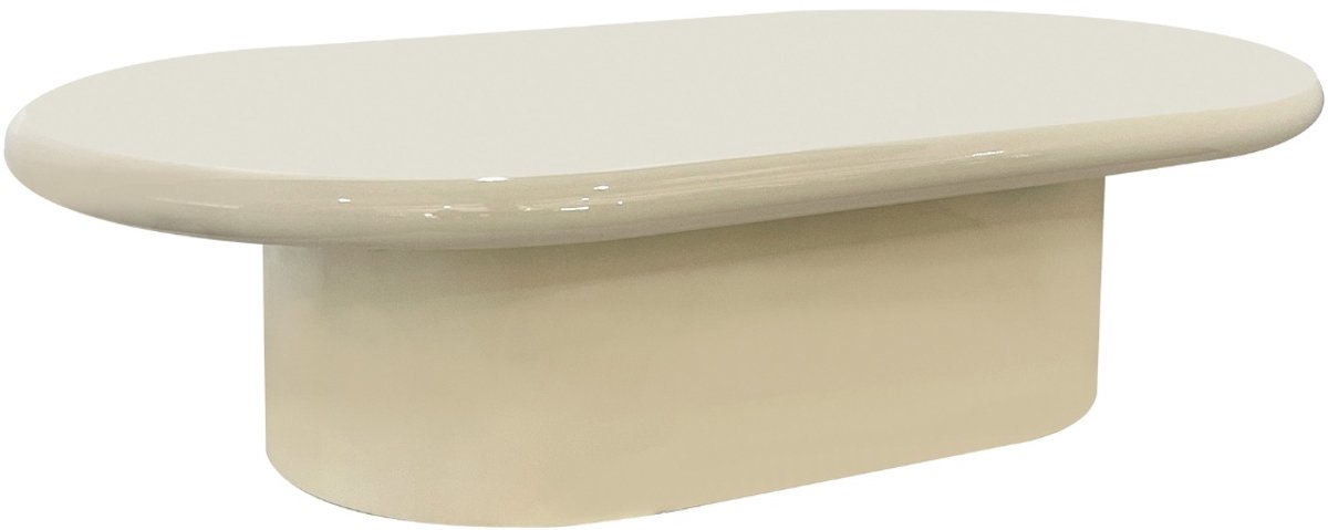 DÉJA Living Salontafel Lesja - Ovaal Crème Glossy MDF - 120x70x31cm