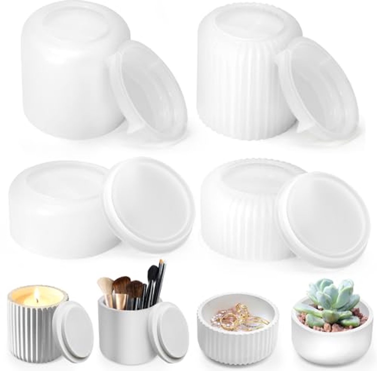 Siliconen gietvormen set - 4 flexibele vormen voor DIY projecten en decoratie