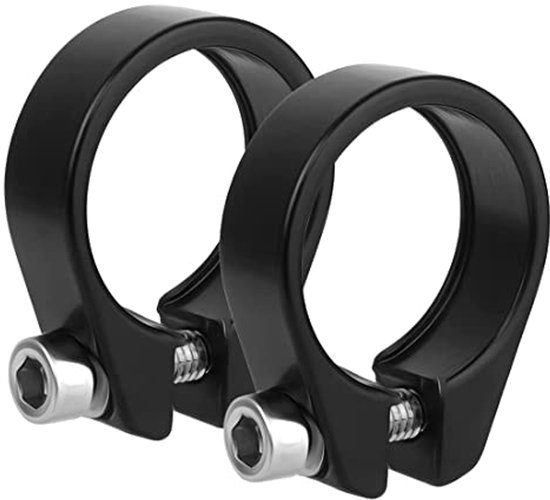 TRIWONDER Fietszadelhalsband, 25,4 mm, 28,6 mm, 31,8 mm, 34,9 mm, slangclip, zitting, bevestiging voor zadelpen, MTB, racefiets (zwart, 31,8 mm