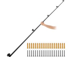 VEVOR Pijp Trapleuning 3,96 M Leuningen Trappen Binnen 200 KG Laadvermogen Outdoor Indoor Universele Trapleuning van Koolstofstaal en Matte Afwerking als Zolderleuning Armleuning Badkamerleuning enz